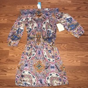 NWT KAS designs smocked paisley dress
